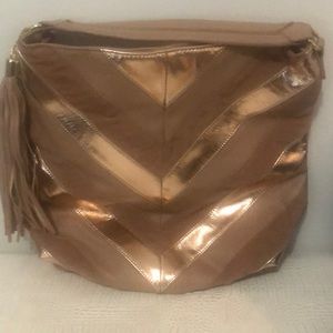 Bronze/tan bag, short handle and tossal